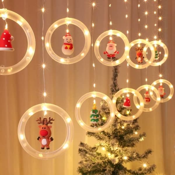 Julljusridå, 3M 125LEDs Gardinljusgirland, 3D Julgirland Vattentät IP65 ljusdekoration för balkongfönster