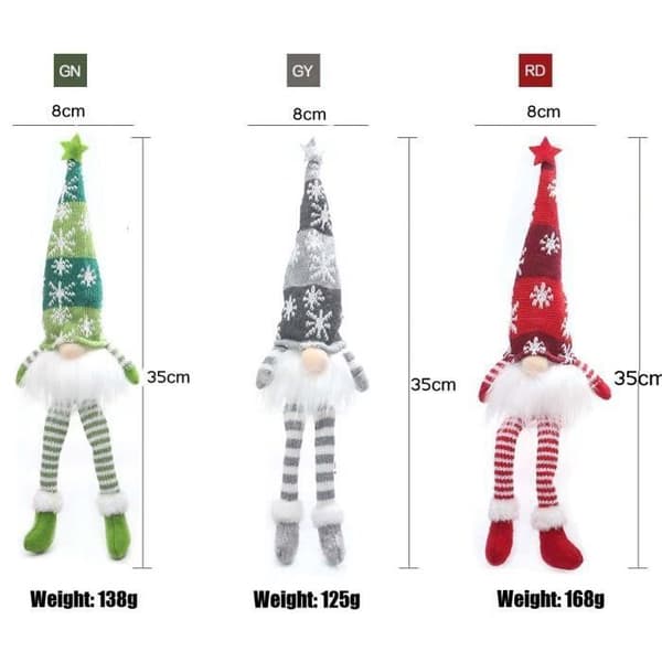 3st julplyschfigurer, handgjorda svenska plyschtomtarprydnad Skandinavisk tomtetomtefigur Långa ben