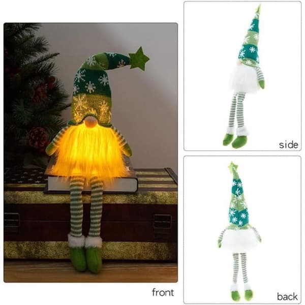 3st julplyschfigurer, handgjorda svenska plyschtomtarprydnad Skandinavisk tomtetomtefigur Långa ben