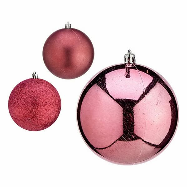 Uppsättning av julkulor Krist+ 00799 Rosa Plast (12 antal)