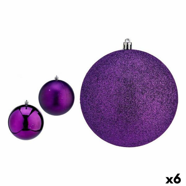 Uppsättning av julkulor Krist+ 00774 Purpur PVC Ø 12 cm (6 antal)