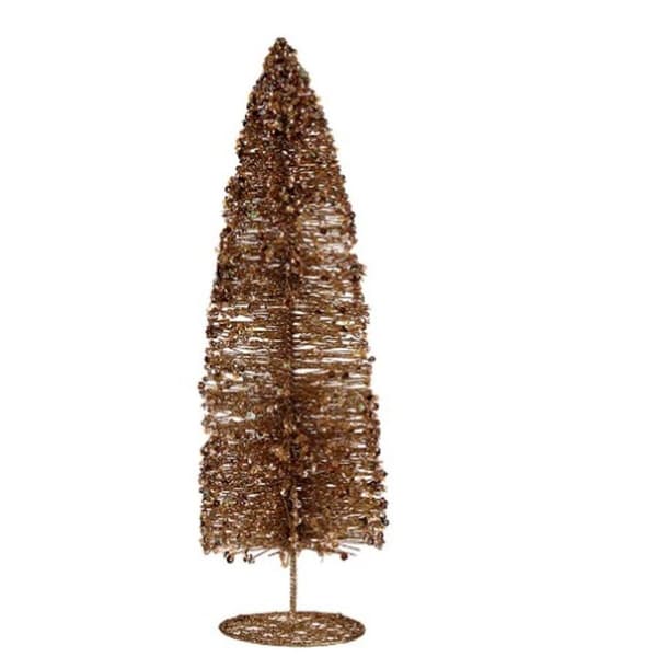 Prydnadsfigur Julgran Paljetter Gyllene 10 x 41 x 10 cm (6 antal)