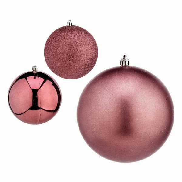 Sæt med julekugler Krist+ 00798 Pink Plastik Ø 12 cm (6 enheder)
