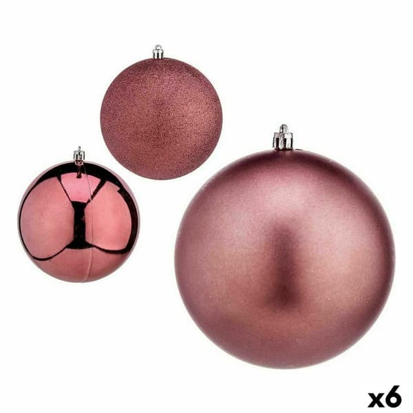 Sæt med julekugler Krist+ 00798 Pink Plastik Ø 12 cm (6 enheder)