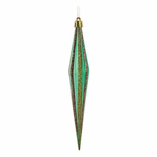 Juledekorationssæt Krist+ 00901 Grøn Gylden Strakt 3 x 8,5 x 19 cm (12 enheder)