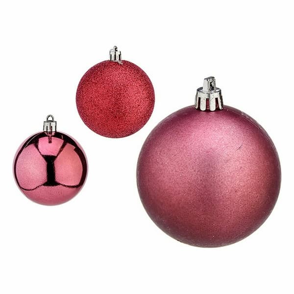 Sæt med julekugler Pink Plastik Ø 7 cm (36 Enheder)
