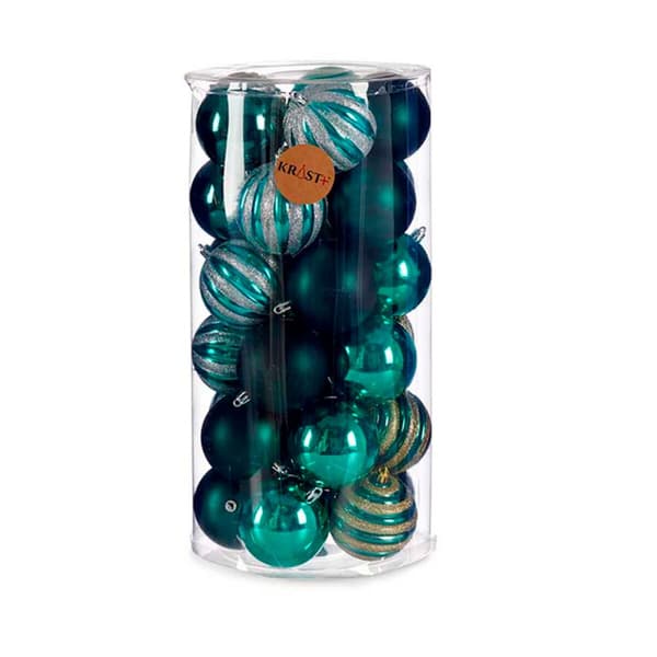 Joulupallosetti Sininen PVC 8 x 9 x 8 cm (4 osaa)