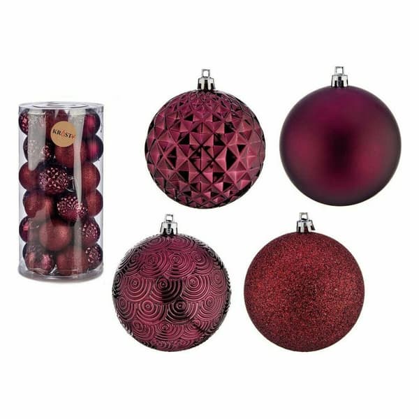 Joulupallosetti Purppura 8 cm PVC (4 osaa)