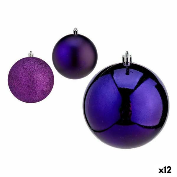 Joulupallosetti Krist+ 00775 Purppura Muovinen (12 osaa)