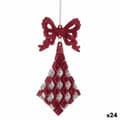 Pikkukuva 1 / 2: Joulukuusenpallo Lasso Vinoneliö Fuksia Muovinen Glitter 7,5 x 1 x 15,5 cm (24 osaa)