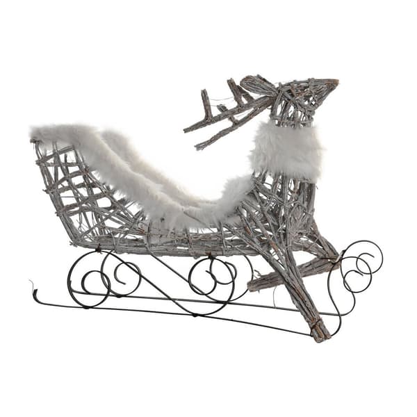 Joulukuusenpallo DKD Home Decor Poro ja reki Valkoinen korihuonekalut Poro 75 x 20 x 53 cm