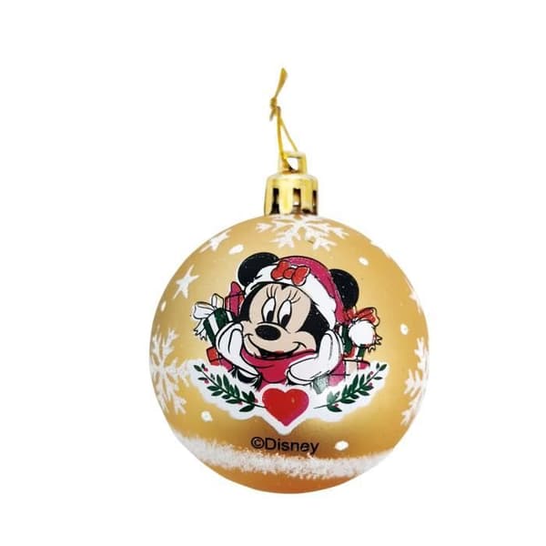 Julgranskulor - DISNEY - Minnie - Set om 6 - Diameter 8cm - Handdekorerad plast