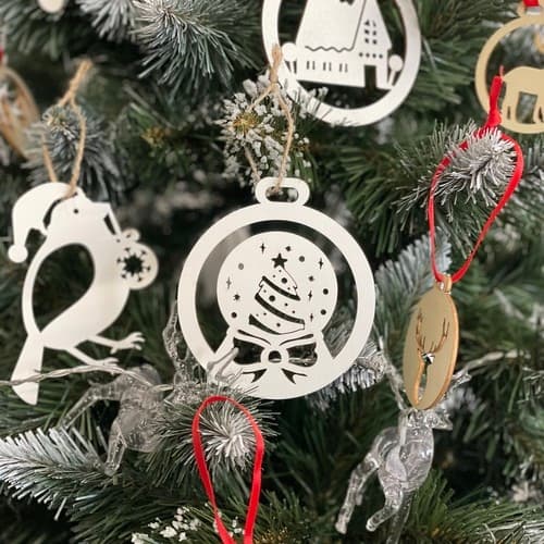 20-Pack Julgranskulor / Juldekoration i Trä