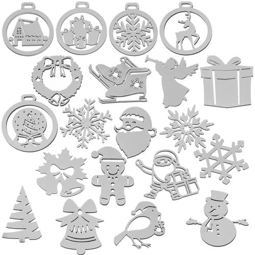 20-Pack Julgranskulor / Juldekoration i Trä
