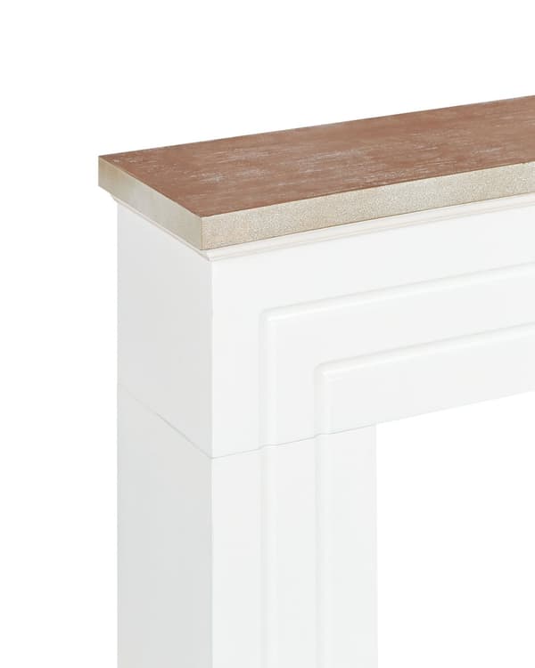 Pejsehylde Hvid Lyst træ MDF 110 x 22 x 104 cm Traditionel og landlig stil Pejs Stue Interiør