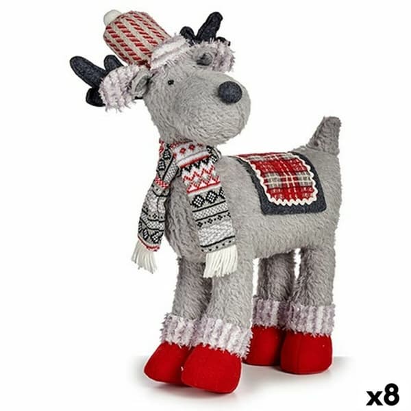 Dekorativ figur Julerensdyr Rød Grå 125 x 45 x 48 cm (8 enheder)