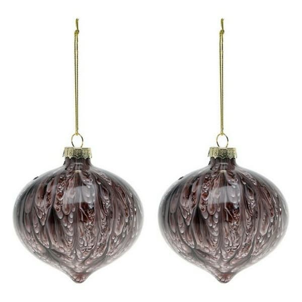 Julgranskulor (2 pcs) 112490 Brun Röd 8 cm (2 antal) - Brun