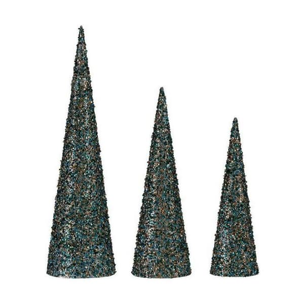 juldekorationsstrutar glitter blåguld plast - Färg:Blå