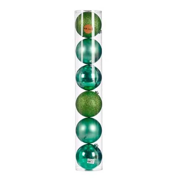 set med julkulor 15 x 16 x 15 cm grön plast (4 enheter)