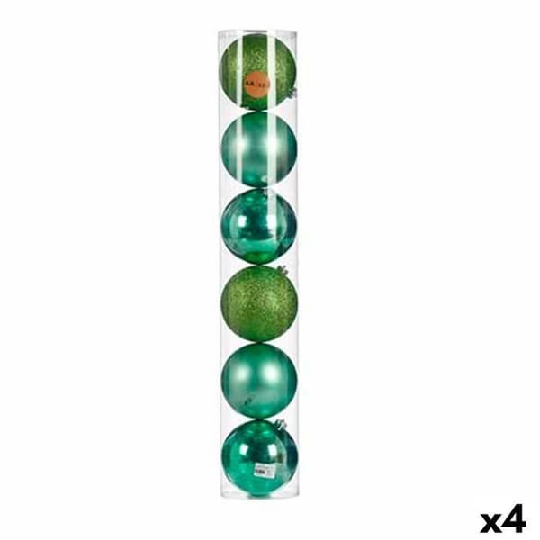 set med julkulor 15 x 16 x 15 cm grön plast (4 enheter)