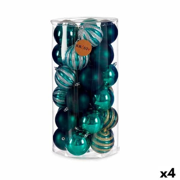 massor av pvc blå julkulor 8 x 9 x 8 cm (4 enheter)
