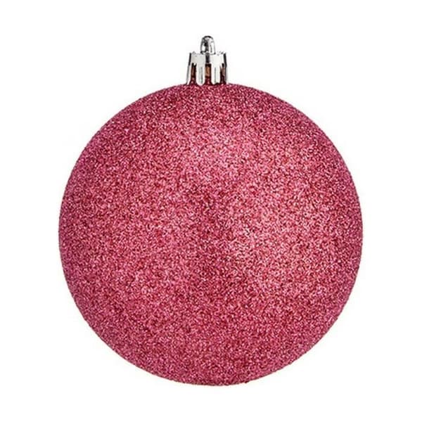 set med rosa plastjulkulor ø 8 cm (24 enheter)