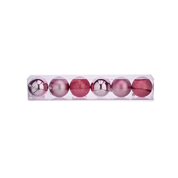 set med rosa plastjulkulor ø 8 cm (24 enheter)