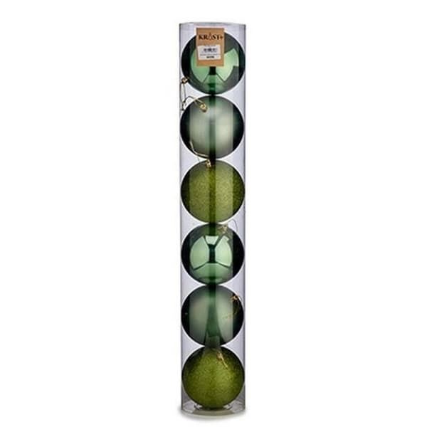 set gröna plastkulor ø 12 cm (6 enheter)