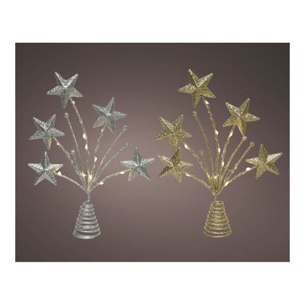 Dekoration - GENERISK - Julstjärna - 12 LED-lampor - Blandade färger - 5x21x31cm