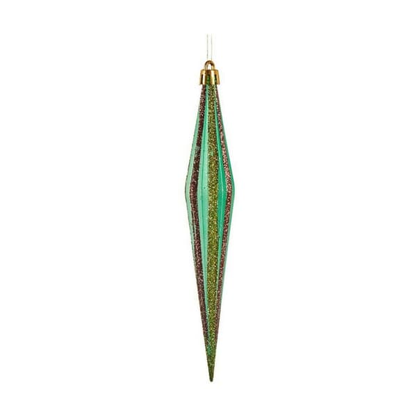 Julepynt Krist+ 00901 Rød Grøn Gylden 3 x 8,5 x 19 cm Strakt