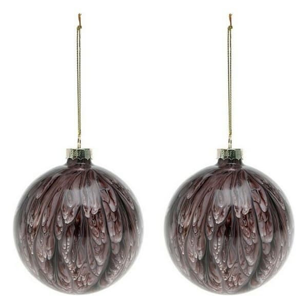 Joulupallot (2 pcs) 113572 Ruskea Punainen 8 cm (2 osaa) - Ruskea