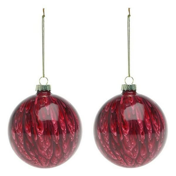 Joulupallot (2 pcs) 113572 Ruskea Punainen 8 cm (2 osaa) - Ruskea