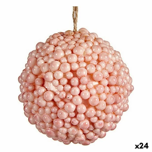 Julekugle Krist+ 19A24330 Pink Plastik (24 enheder)