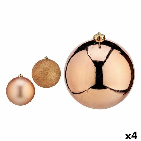 Sæt med julekugler Krist+ 00749 Kobber Plastik (4 enheder)
