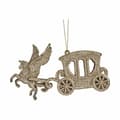 Miniatyrbillede 2 af 2: Julepynt Magisk Hestevogn champagne Plastik Skinne 15 x 8,5 x 4,5 cm (24 enheder)