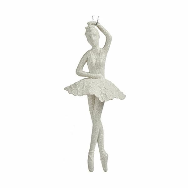 Julepynt Ballerina Hvid Plastik Skinne 6,7 x 16 x 6,7 cm (24 enheder)