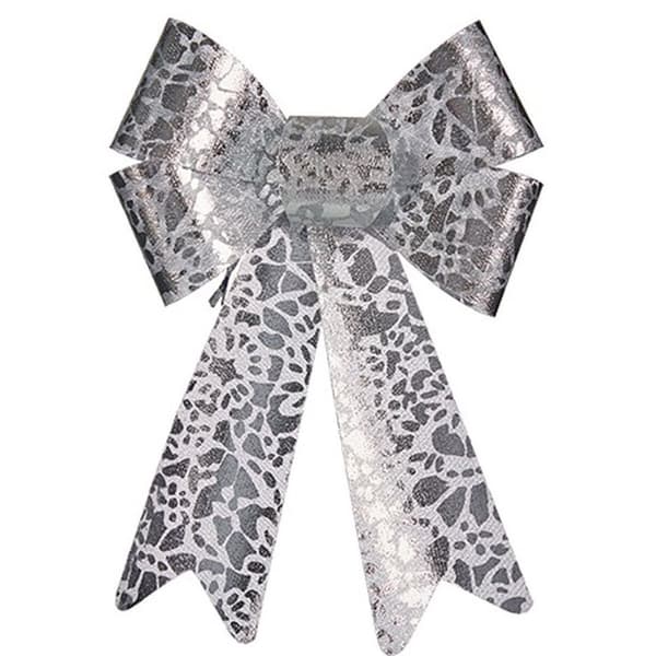 Lasso Krist+ HJ1-12011 Hopeinen PVC Printattu 16 x 24 x 4 cm Joulukuusenpallo (12 osaa)