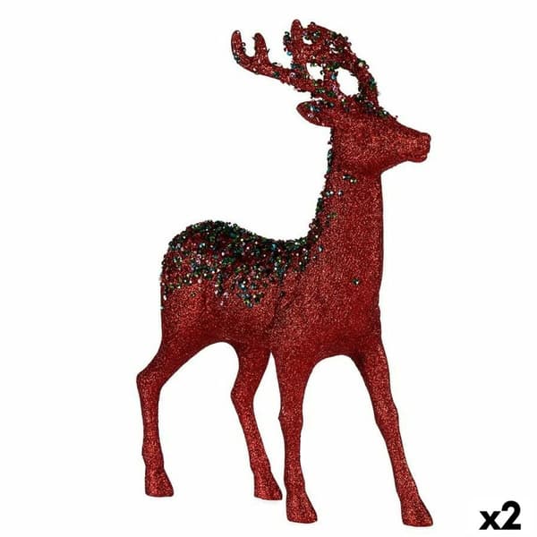 Koristehahmo Jouluporo Punainen Muovinen 15 x 45 x 30 cm (2 osaa)
