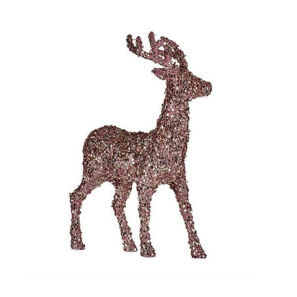 Koristehahmo Jouluporo Glitter Pinkki Kullattu Muovinen 15 x 45 x 30 cm (8 osaa)