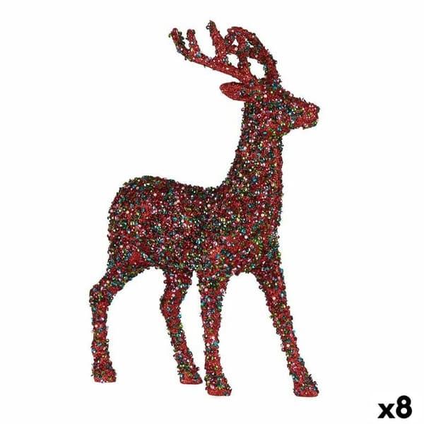 Koristehahmo Jouluporo Glitter Monivärinen Muovinen 15 x 45 x 30 cm (8 osaa)