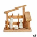 Pikkukuva 1 / 3: Seimikuvaelma Valkoinen Luonnollinen Puu Keraminen 18 x 17 x 8 cm (2 osaa)