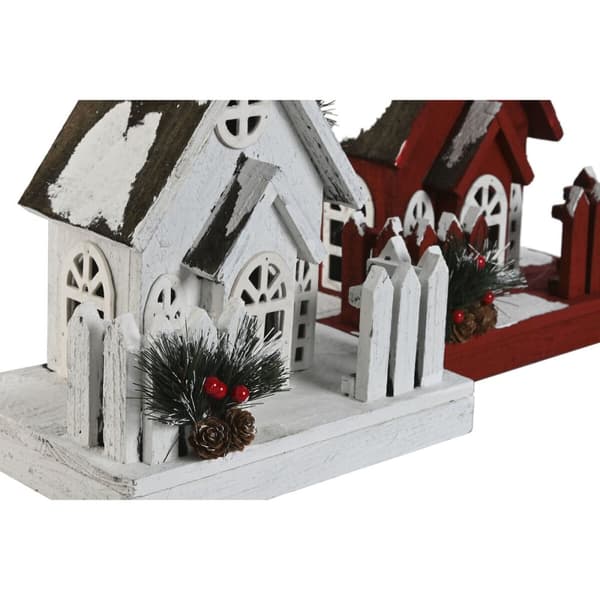 Julepynt Home ESPRIT Hvid Rød 27 x 18 x 56 cm (2 enheder)