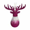 Pikkukuva 2 / 2: Joulukuusenpallo Poro Fuksia Muovinen Glitter 13,5 x 15,5 x 7 cm (24 osaa)