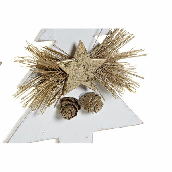Joulukuusenpallo DKD Home Decor Sydän Puu Köysi (12 x 3 x 12 cm) (3 pcs)