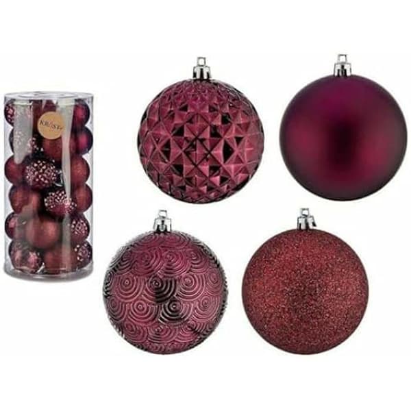 Julgranskulor - Ej specificerat - Set om 4 - Lila - 8 cm - PVC