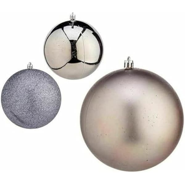 Julgranskulor - Ej specificerat - Set om 6 - Metallic Silver - Ø 12 cm - Plast
