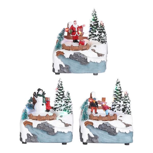 Juldekoration - House of Seasons - 11 x 9 x 13,5 cm - Festliga färger - Att ställa upp