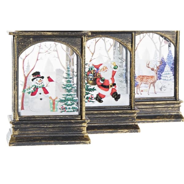 Koristevalot DKD Home Decor Joulu Musta Kullattu (7 x 4 x 13,5 cm) (3 osaa)