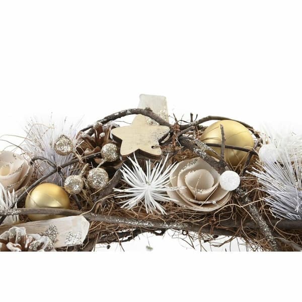 Adventkranse DKD Home Decor Naturell Gyllen Brun Ananas (34 x 34 x 8 cm)