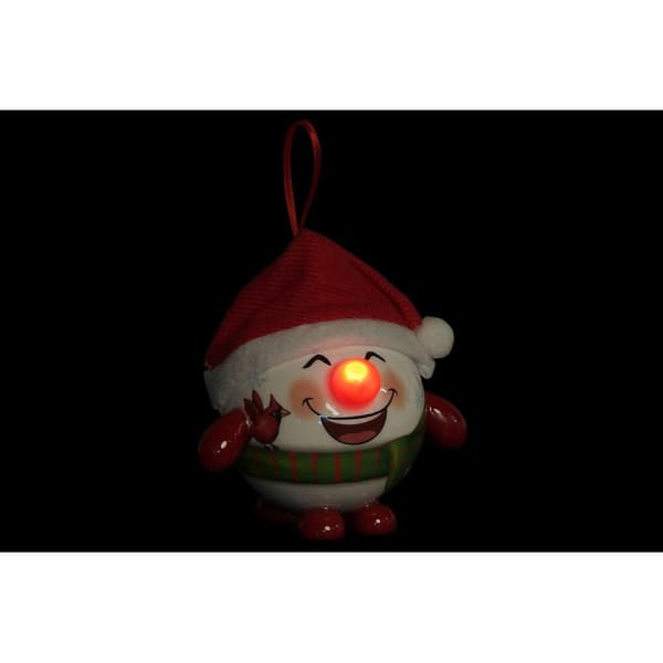 Julgranskula DKD Home Decor Röd Vit PVC Snögubbe (3 antal)